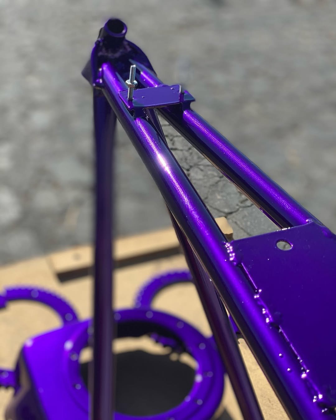 Phantom Purple Mini Bike Frame (Custom Coated) - Image 2