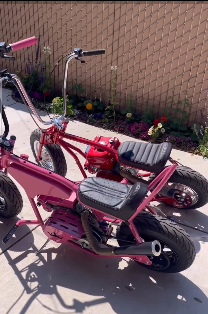 MBK Custom Mini Bike – Pink And Red Lowrider Edition - Image 4