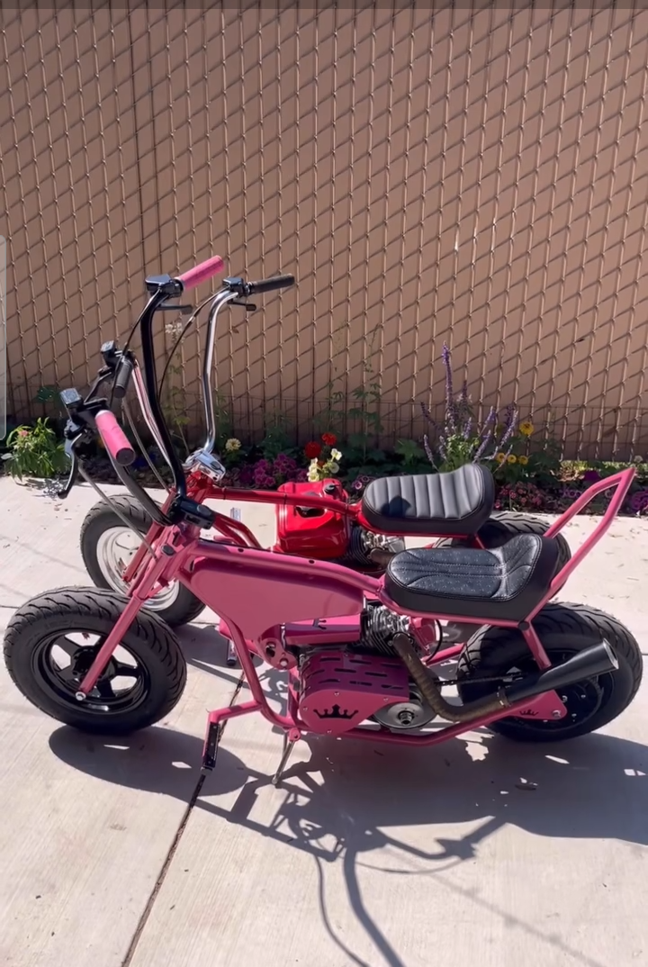 MBK Custom Mini Bike – Pink And Red Lowrider Edition - Image 2