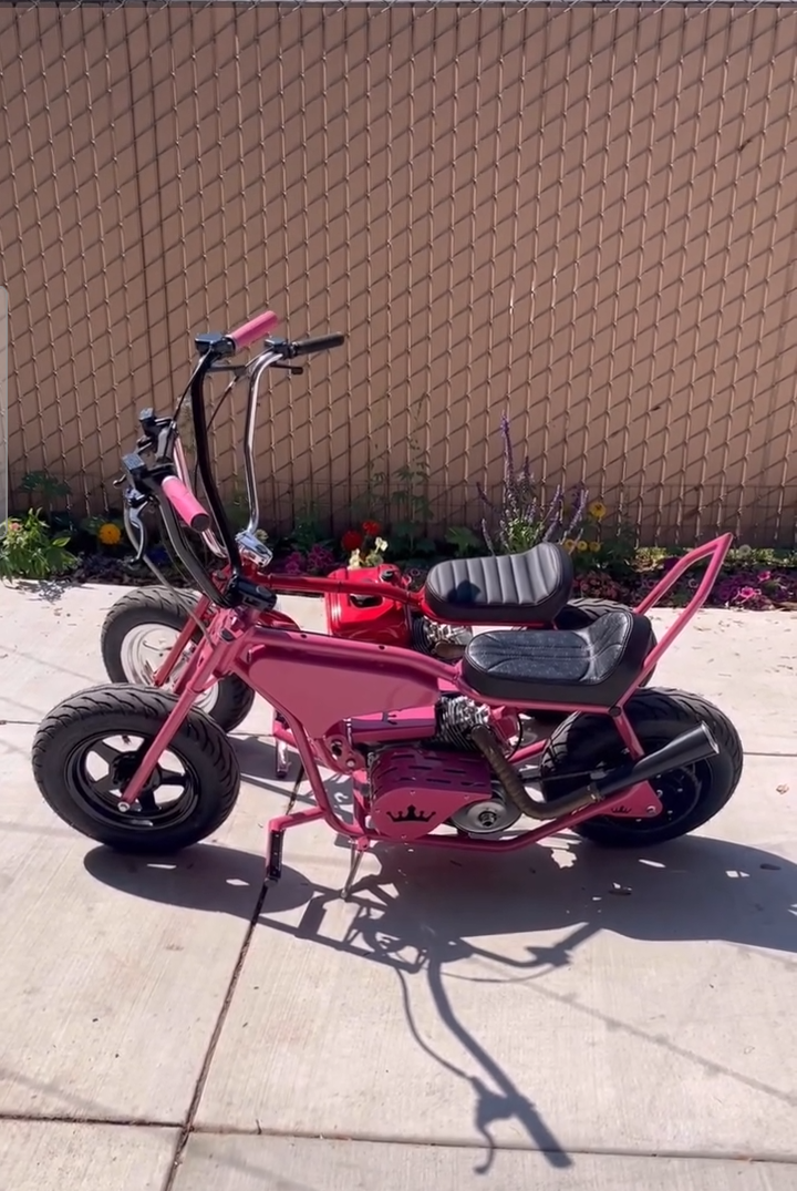 MBK Custom Mini Bike – Pink And Red Lowrider Edition