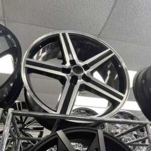 22” Black & Machined 5-Spoke Custom Alloy Wheels (Set of 4)