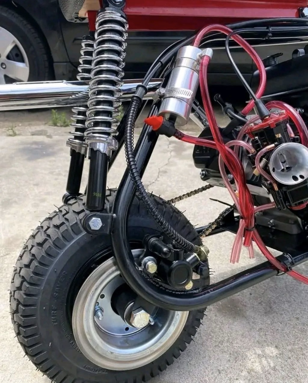 MBK Custom Mini Bike – Red & Black Edition - Image 2