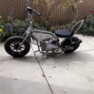 🏍️ Custom Silver Gas-Powered Mini Bike
